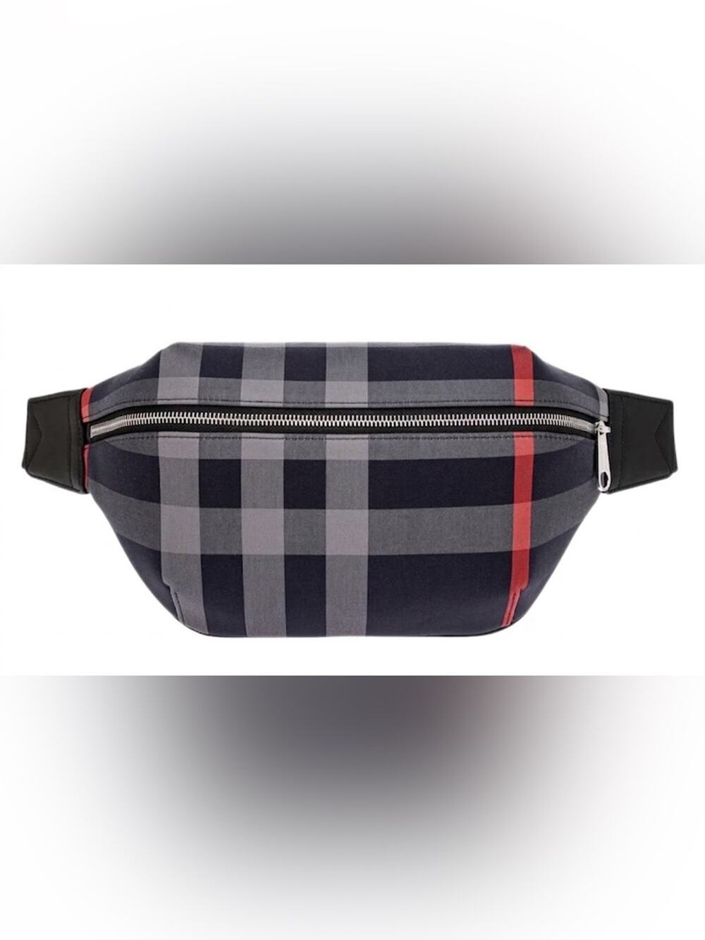Burberry Navy Plaid Men's Crossbody Belt Bag New